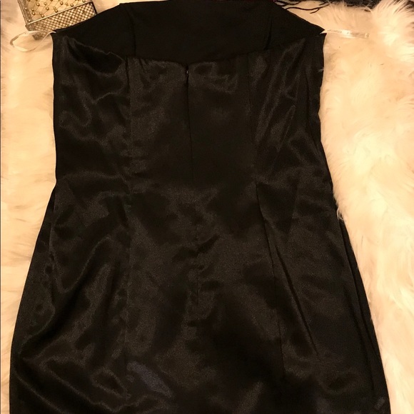 Fuchsia & Black Lace Formal Strapless Dress - Picture 5 of 5